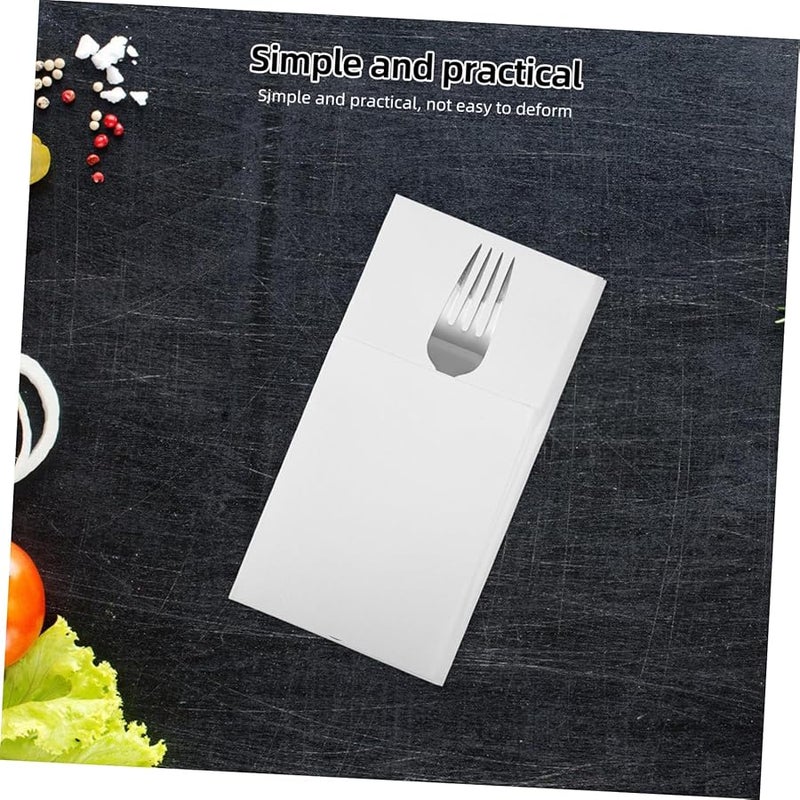 50 قطعة مناديل ورقية ملونة قابلة للتخلص مع تخزين أدوات المائدة لحفلات الزفاف والمطاعم والحفلات والفعاليات التموينية - Image 5